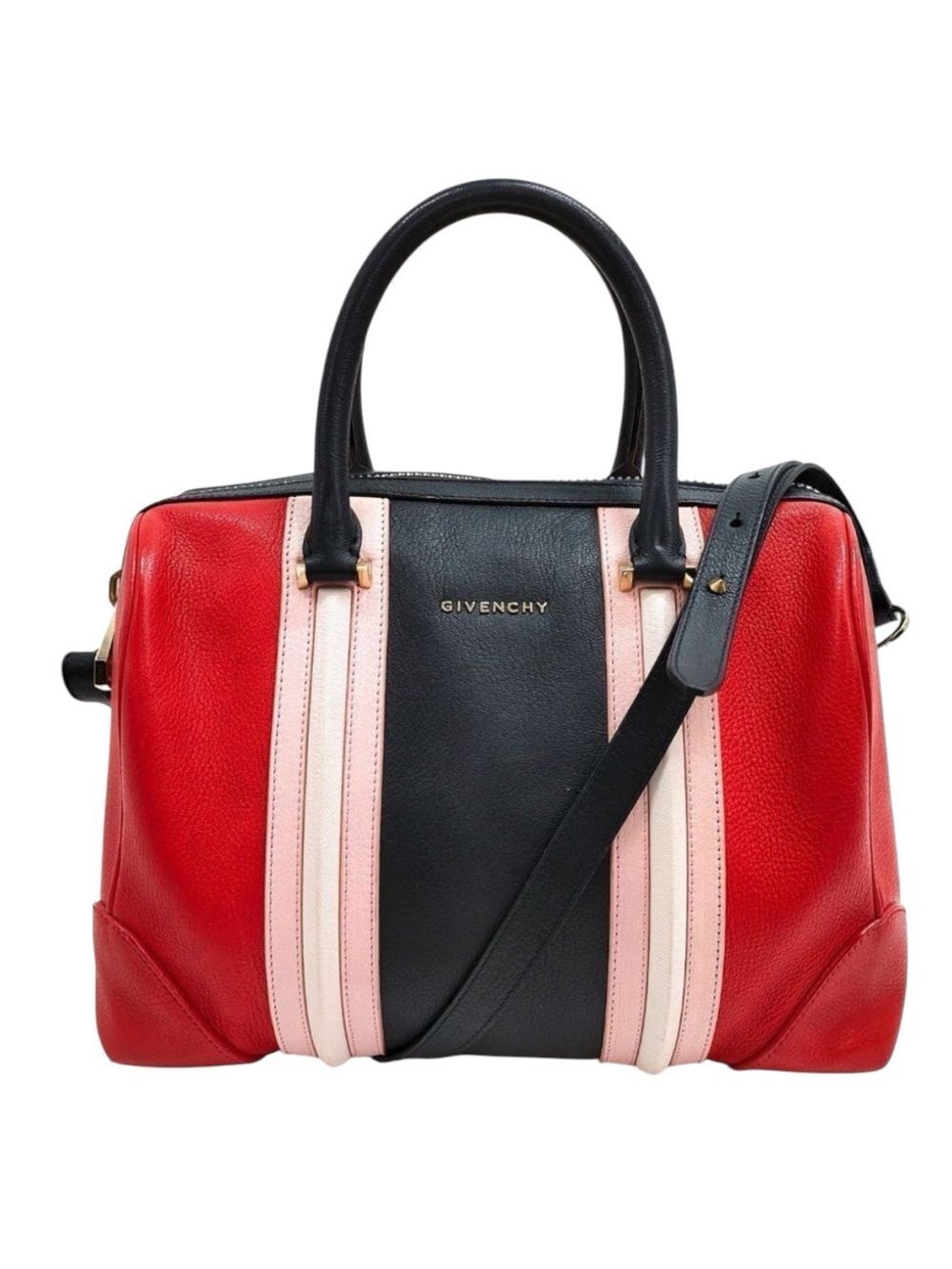 GIVENCHY Multicolor Striped Lucrezia 2way Top Handle Duffle Bag Boston Doctor